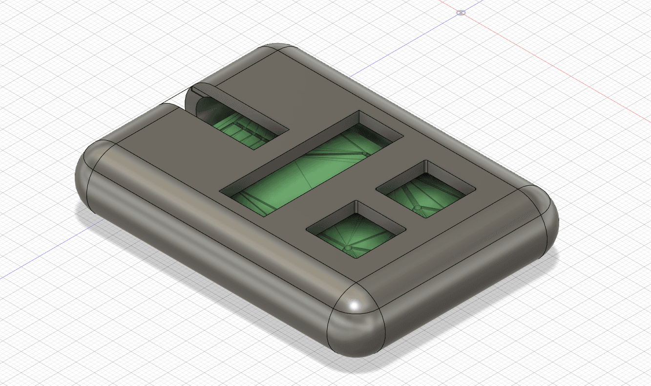 PomodoroPebble 3D mechanical CAD model with dual MX switches and OLED display